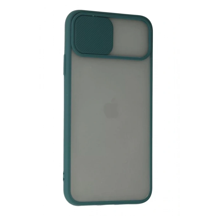 Apple iPhone 11 Pro Kılıf Palm Buzlu Kamera Sürgülü Silikon - Yeşil