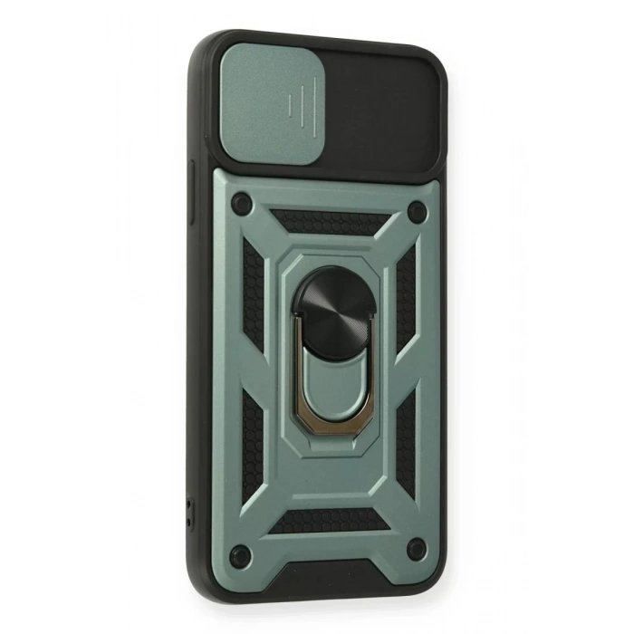 Apple iPhone 11 Pro Kılıf Pars Lens Yüzüklü Silikon - Yeşil