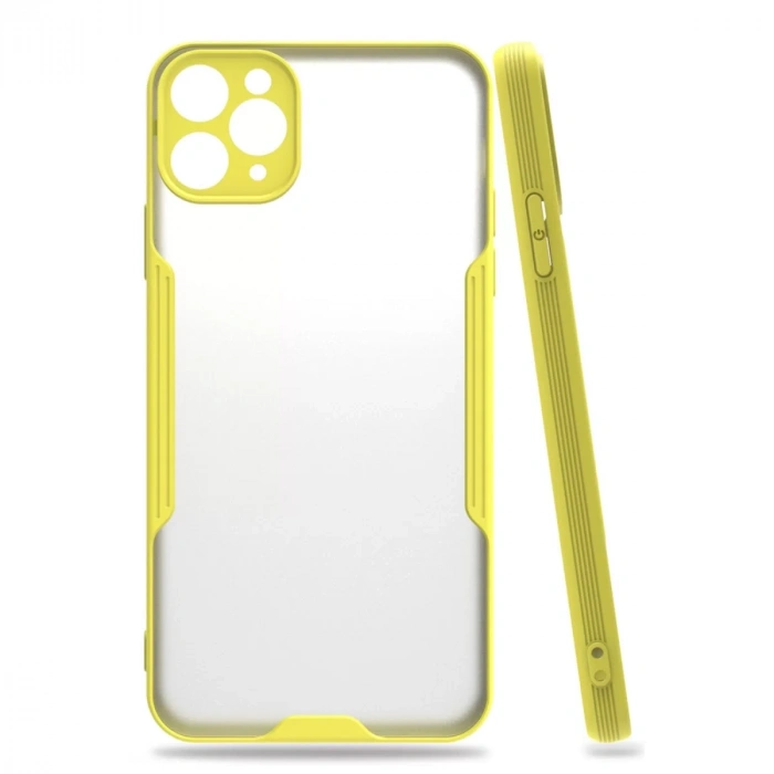 Apple iPhone 11 Pro Kılıf Platin Silikon - Sarı