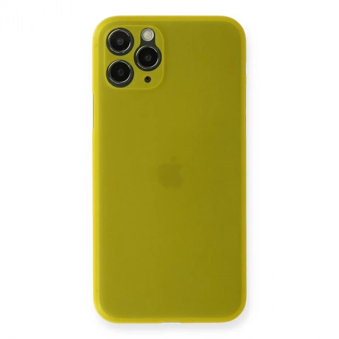 Apple iPhone 11 Pro Kılıf PP Ultra İnce Kapak - Sarı