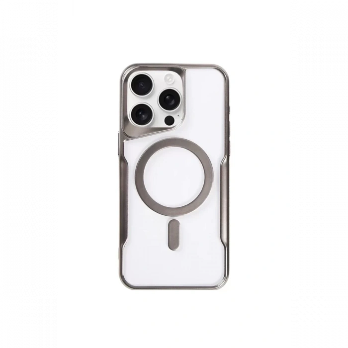 Apple iPhone 11 Pro Max Kılıf Boyi Magsafe Silikon Kapak - Titan Gri