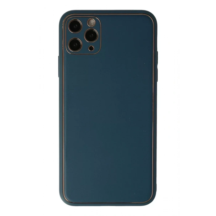 Apple iPhone 11 Pro Max Kılıf Coco Deri Silikon Kapak - Mavi