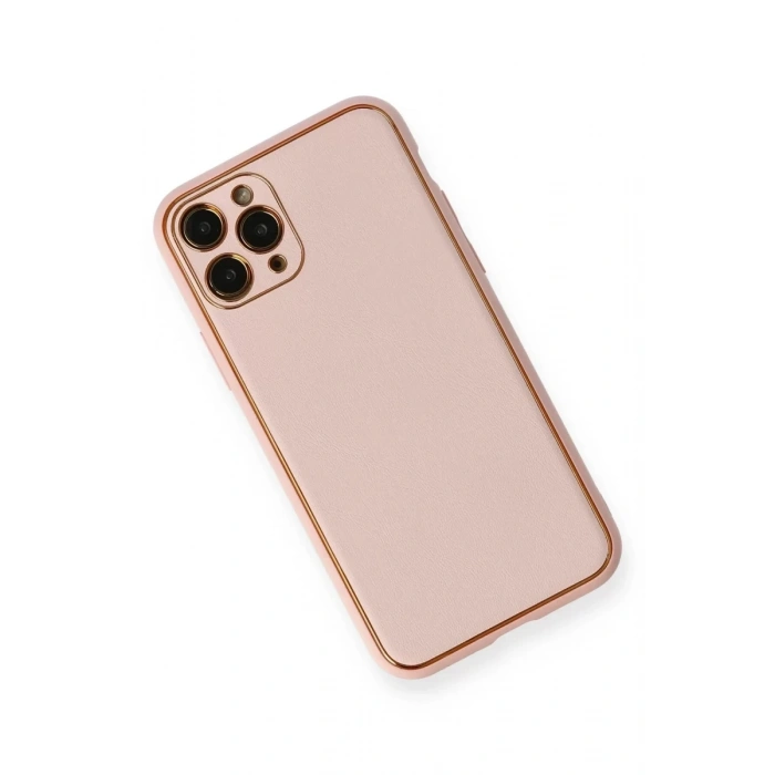 Apple iPhone 11 Pro Max Kılıf Coco Deri Silikon Kapak - Pembe