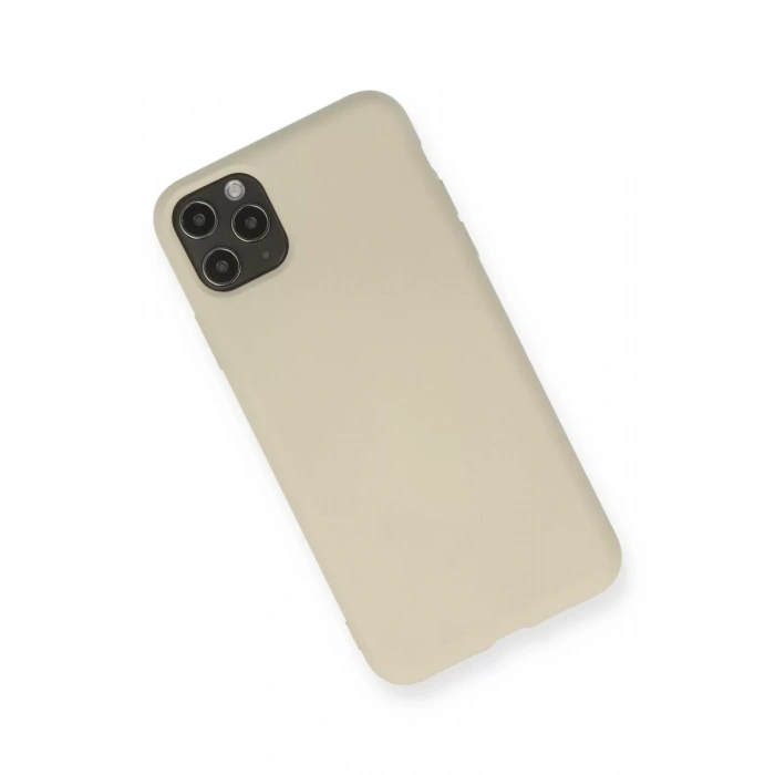 Apple iPhone 11 Pro Max Kılıf Nano içi Kadife Silikon - Bej