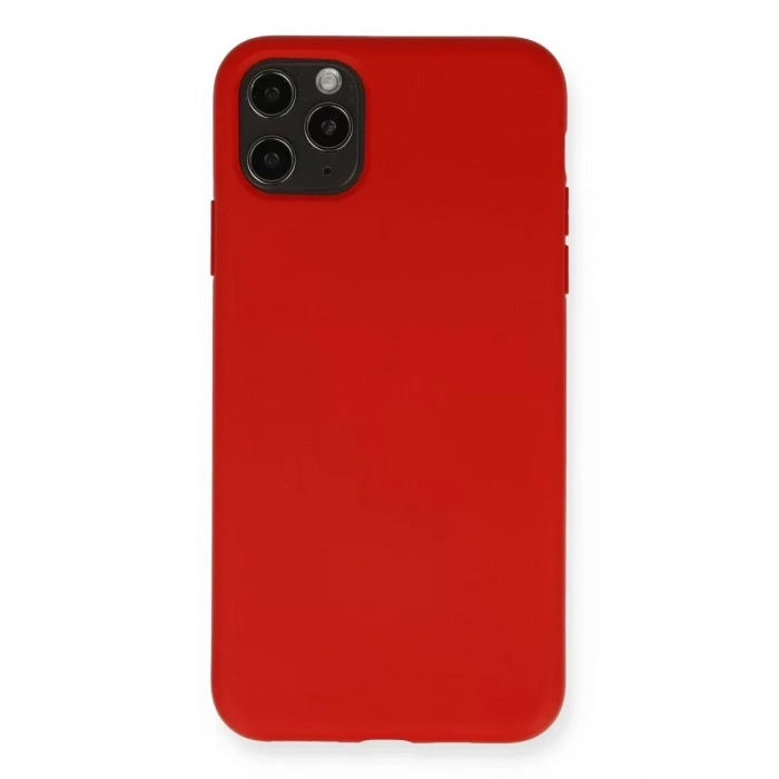 Apple iPhone 11 Pro Max Kılıf Nano içi Kadife Silikon - Kırmızı
