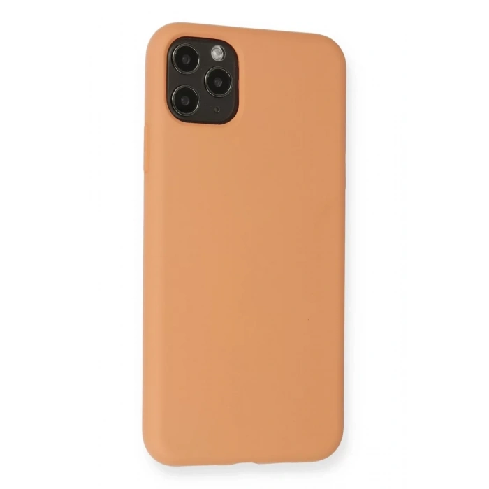 Apple iPhone 11 Pro Max Kılıf Nano içi Kadife Silikon - Mat Turuncu