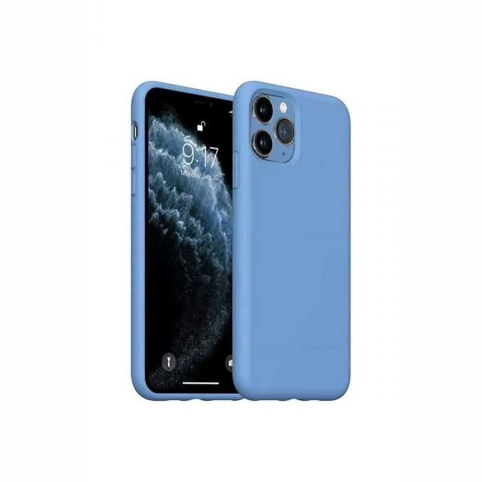 Apple iPhone 11 Pro Max Kılıf Nano içi Kadife Silikon - Mavi