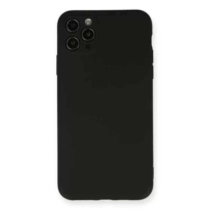 Apple iPhone 11 Pro Max Kılıf Nano içi Kadife Silikon - Siyah