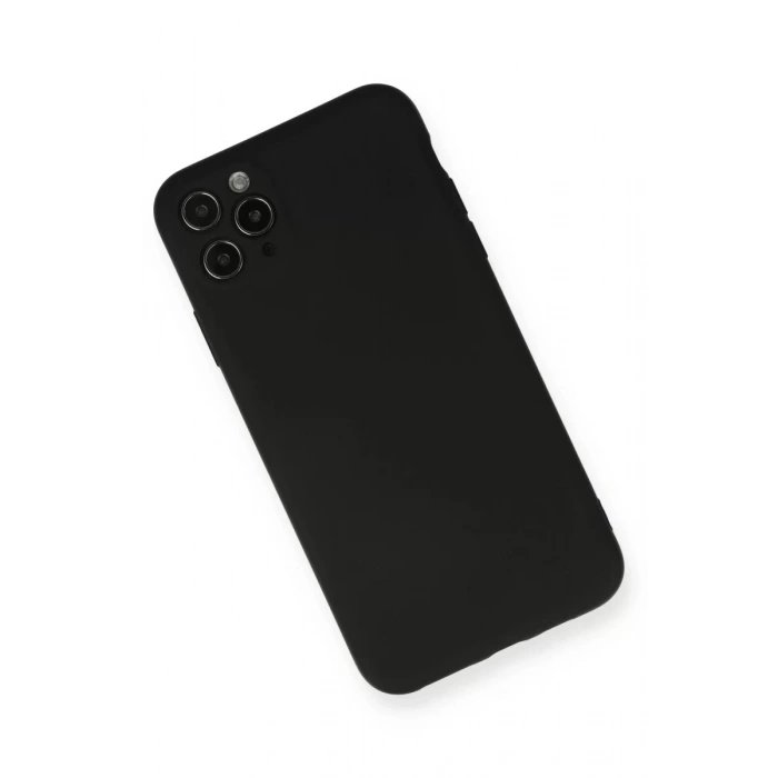 Apple iPhone 11 Pro Max Kılıf Nano içi Kadife Silikon - Siyah