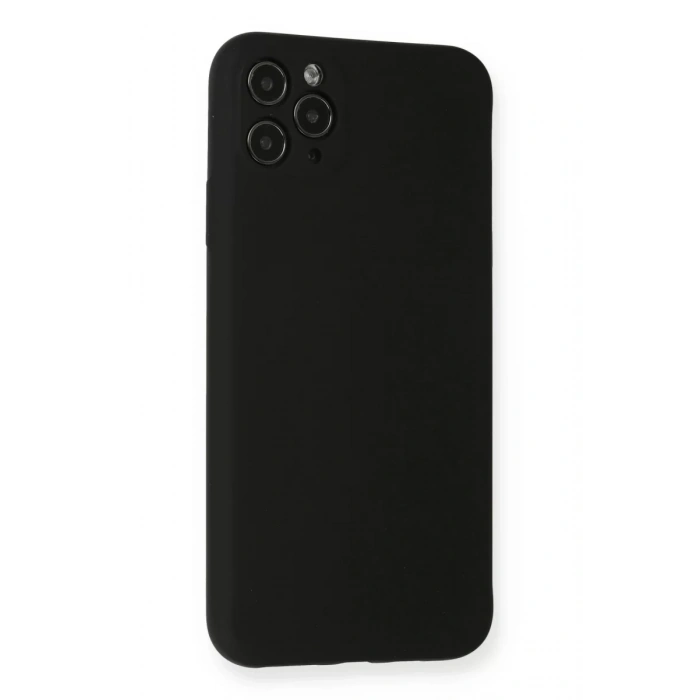Apple iPhone 11 Pro Max Kılıf Nano içi Kadife Silikon - Siyah