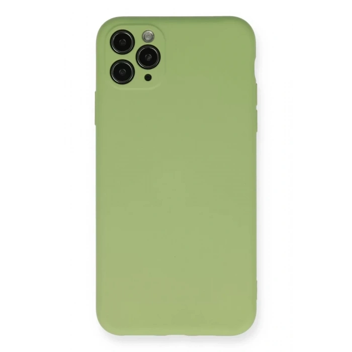 Apple iPhone 11 Pro Max Kılıf Nano içi Kadife Silikon- Yeşil