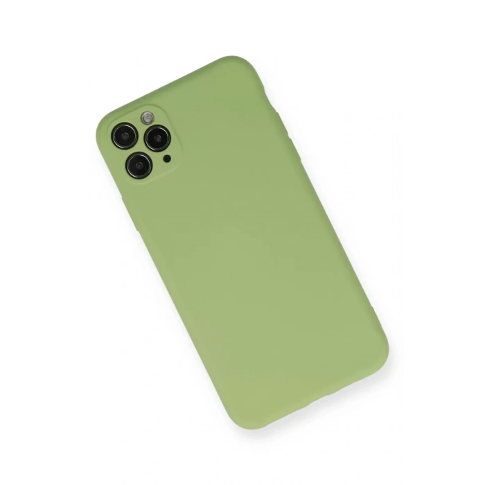Apple iPhone 11 Pro Max Kılıf Nano içi Kadife Silikon- Yeşil