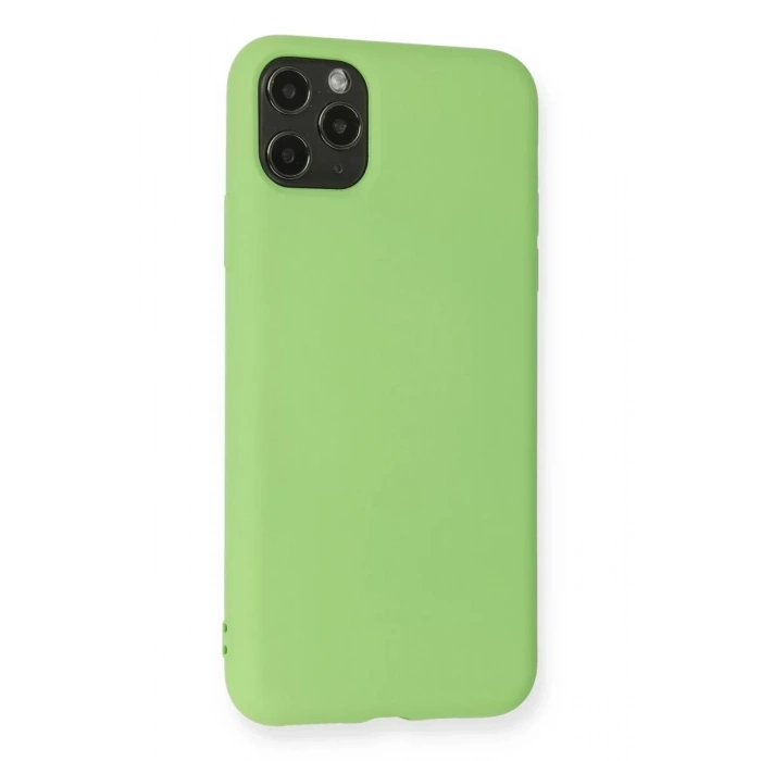 Apple iPhone 11 Pro Max Kılıf Nano içi Kadife Silikon - Yeşil