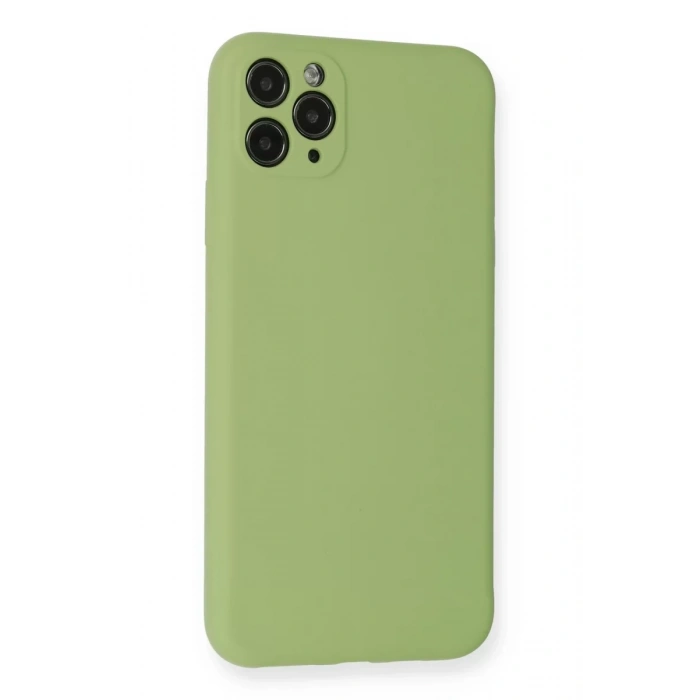 Apple iPhone 11 Pro Max Kılıf Nano içi Kadife Silikon- Yeşil