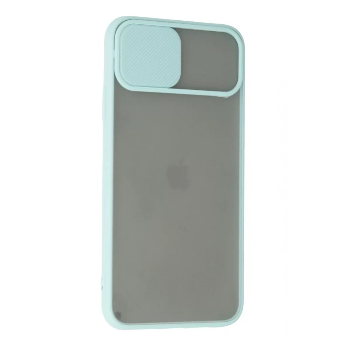 Apple iPhone 11 Pro Max Kılıf Palm Buzlu Kamera Sürgülü Silikon - Turkuaz