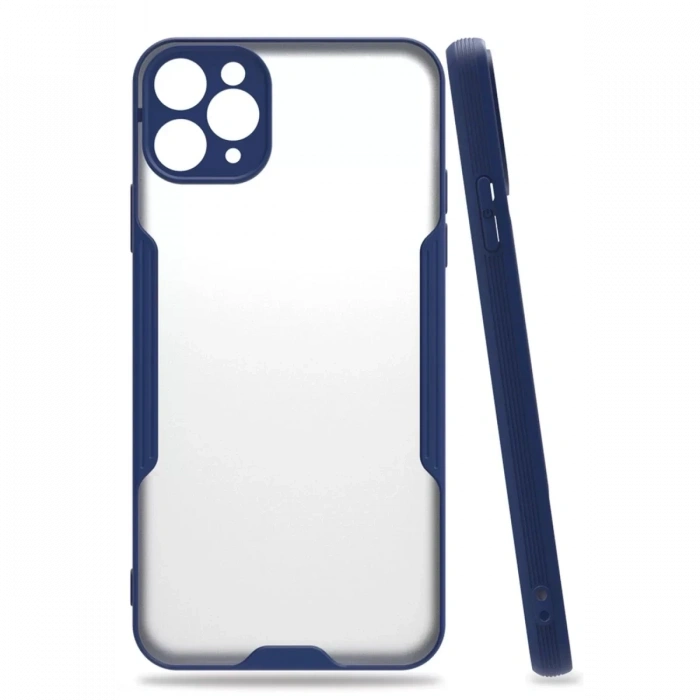 Apple iPhone 11 Pro Max Kılıf Platin Silikon - Lacivert
