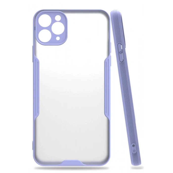 Apple iPhone 11 Pro Max Kılıf Platin Silikon - Lila