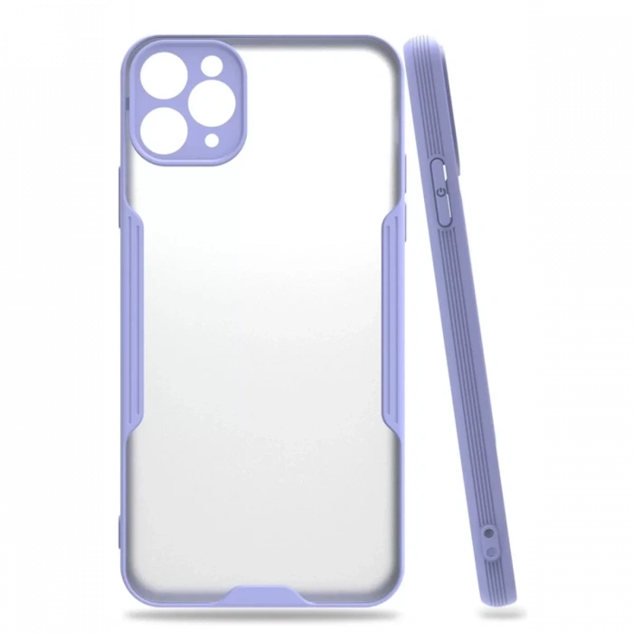 Apple iPhone 11 Pro Max Kılıf Platin Silikon - Lila