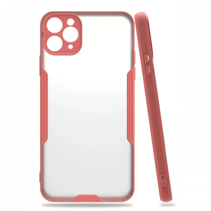 Apple iPhone 11 Pro Max Kılıf Platin Silikon - Pembe