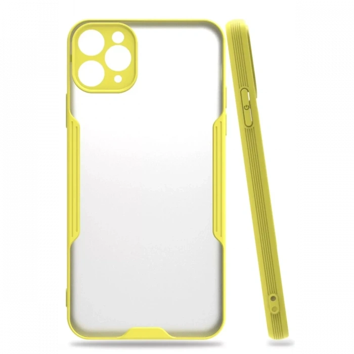 Apple iPhone 11 Pro Max Kılıf Platin Silikon - Sarı