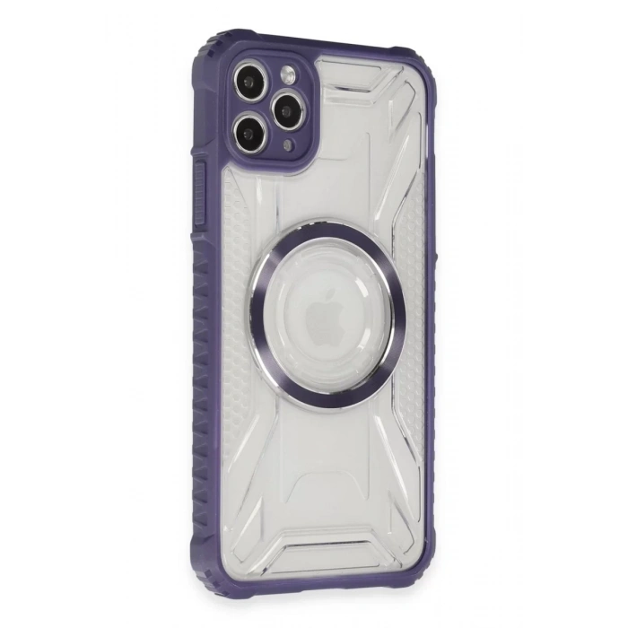 Apple iPhone 11 Pro Max Kılıf Prag Magneticsafe Kapak - Derin Mor