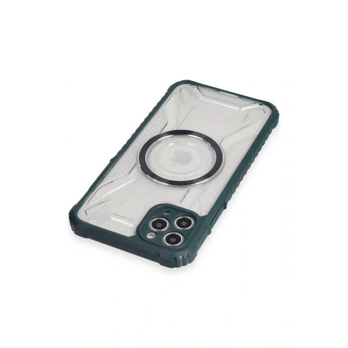 Apple iPhone 11 Pro Max Kılıf Prag Magneticsafe Kapak - Koyu Yeşil