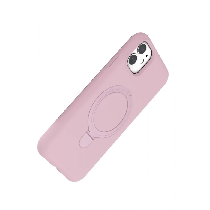 Apple iPhone 11 Regal Magsafe Standlı Kapak - Açık Pembe