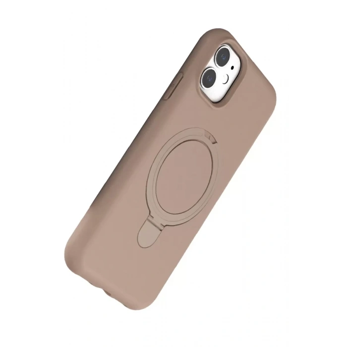 Apple iPhone 11 Regal Magsafe Standlı Kapak - Çöl Titanyum