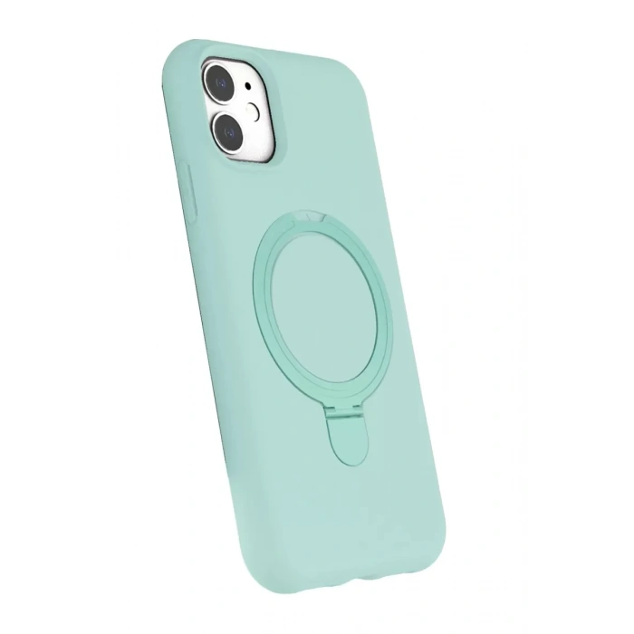 Apple iPhone 11 Regal Magsafe Standlı Kapak - Su Yeşili