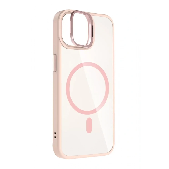 Apple iPhone 11 Remim Lensli Magsafe Standlı Kapak - Pembe