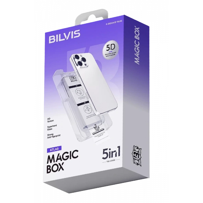 Apple iPhone 12 Bilvis 5in1 3D Magic Cam Ekran Koruyucu - Siyah