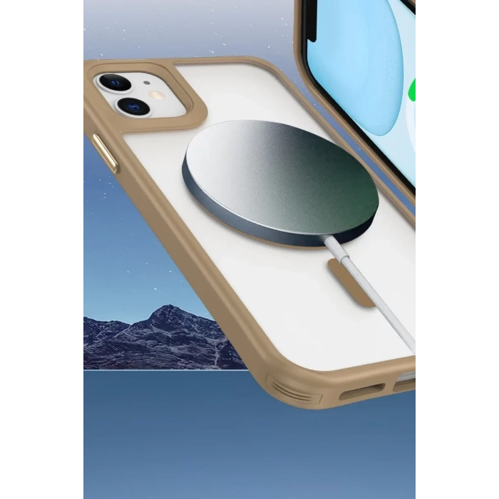 Apple iPhone 12 Kılıf Enka Magsafe Silikon Kılıf - Titan Gri