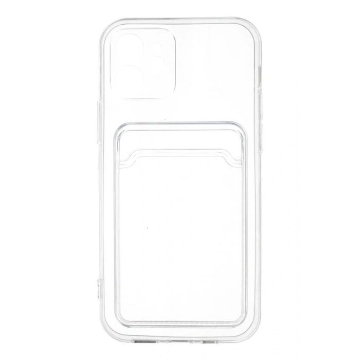Apple iPhone 12 Kılıf Kart Şeffaf Silikon - Şeffaf
