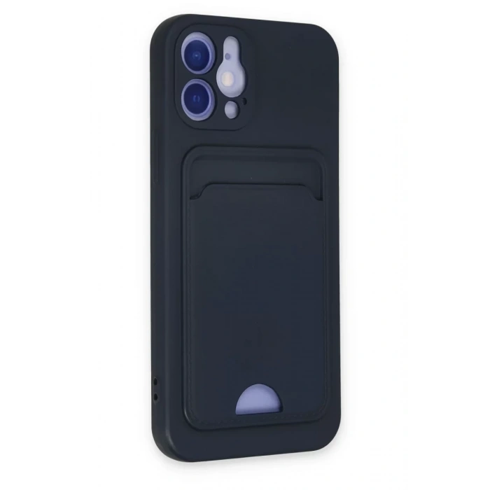 Apple iPhone 12 Kılıf Kelvin Kartvizitli Silikon - Lacivert