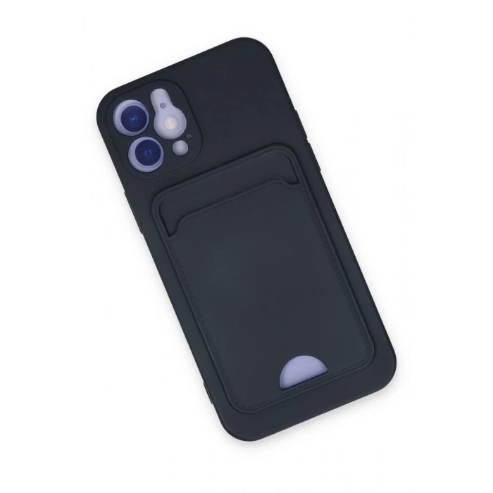 Apple iPhone 12 Kılıf Kelvin Kartvizitli Silikon - Lacivert