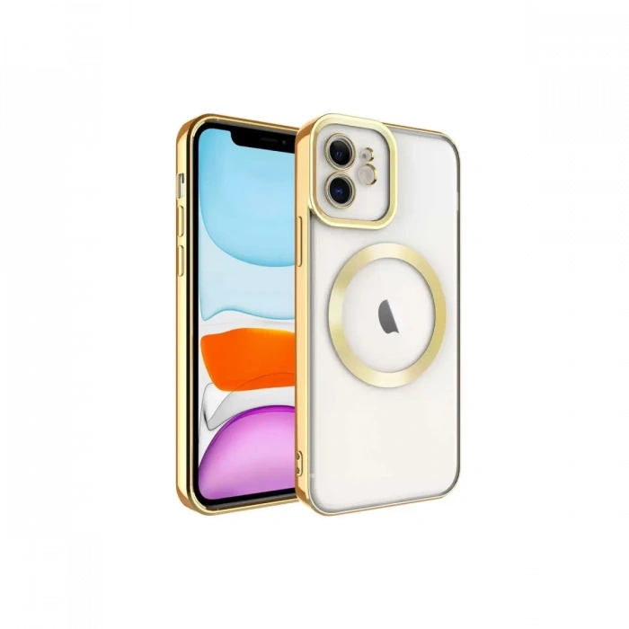 Apple iPhone 12 Kılıf Kross Magneticsafe Kapak - Gold