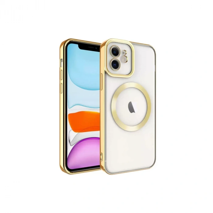 Apple iPhone 12 Kılıf Kross Magneticsafe Kapak - Gold