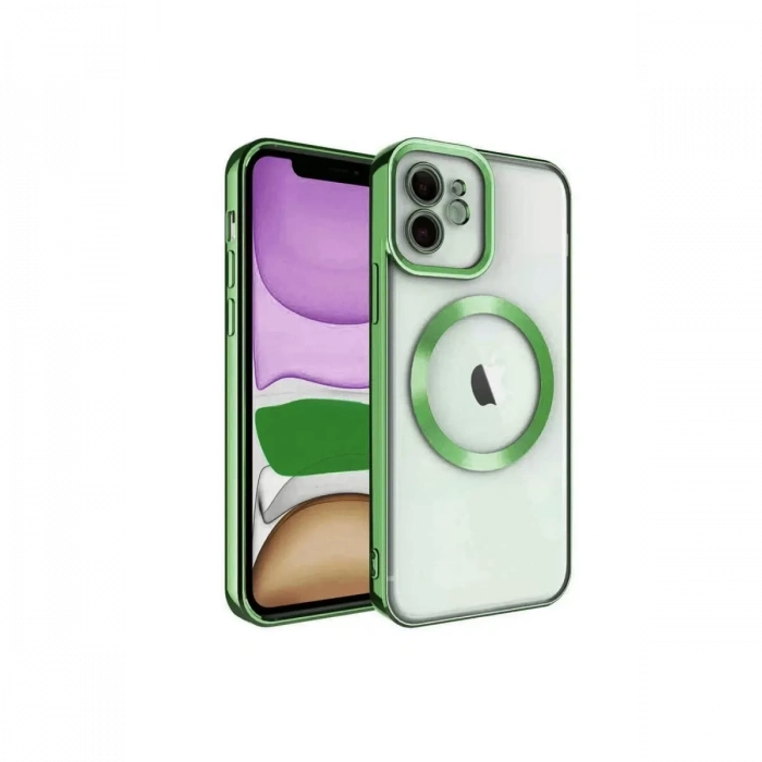 Apple iPhone 12 Kılıf Kross Magneticsafe Kapak - Koyu Yeşil