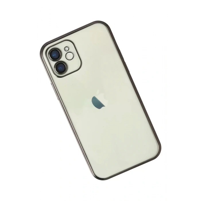 Apple iPhone 12 Kılıf Lensli Silikon - Siyah