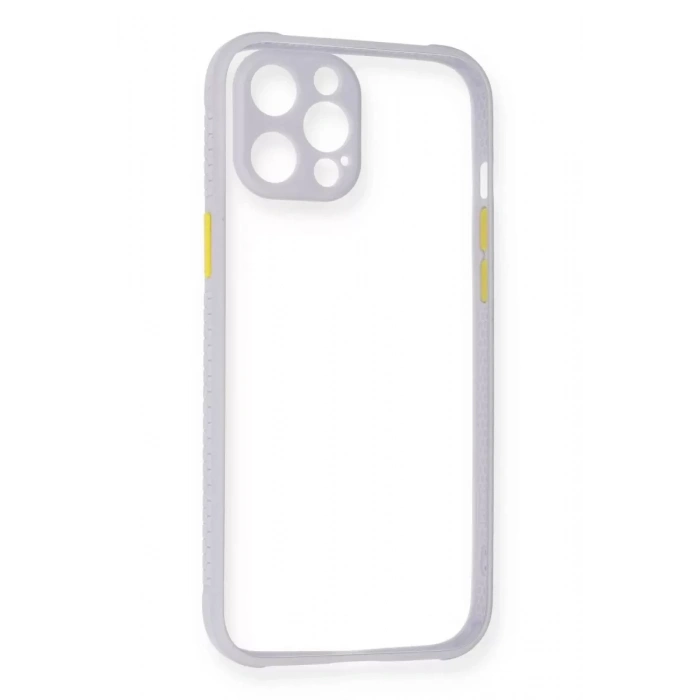 Apple iPhone 12 Kılıf Miami Şeffaf Silikon - Lila