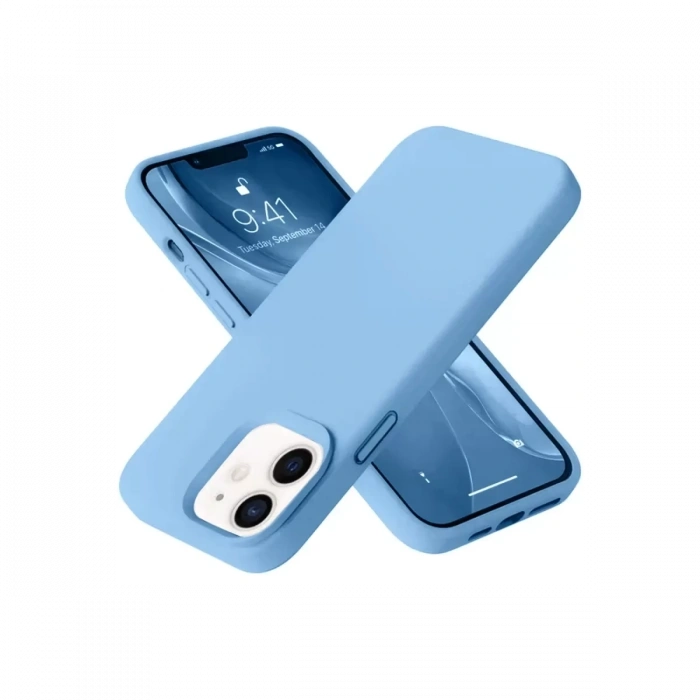Apple iPhone 12 Kılıf Nano içi Kadife Silikon - Mavi