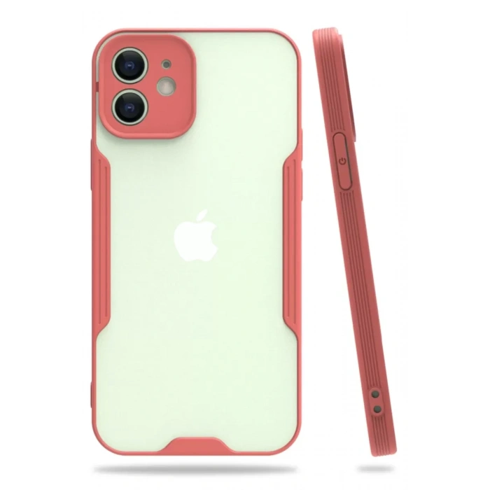 Apple iPhone 12 Kılıf Platin Silikon - Pembe