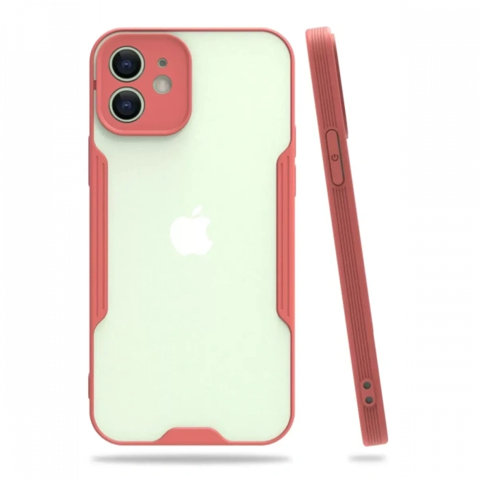 Apple iPhone 12 Kılıf Platin Silikon - Pembe