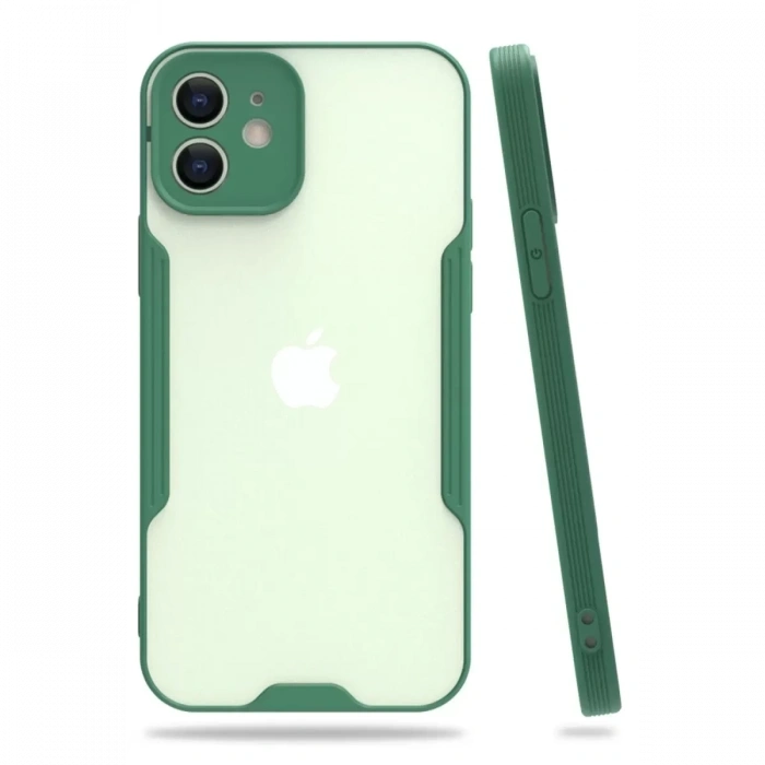 Apple iPhone 12 Kılıf Platin Silikon - Yeşil
