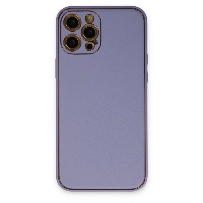 Apple iPhone 12 Pro Kılıf Coco Deri Silikon Kapak - Açık Lila