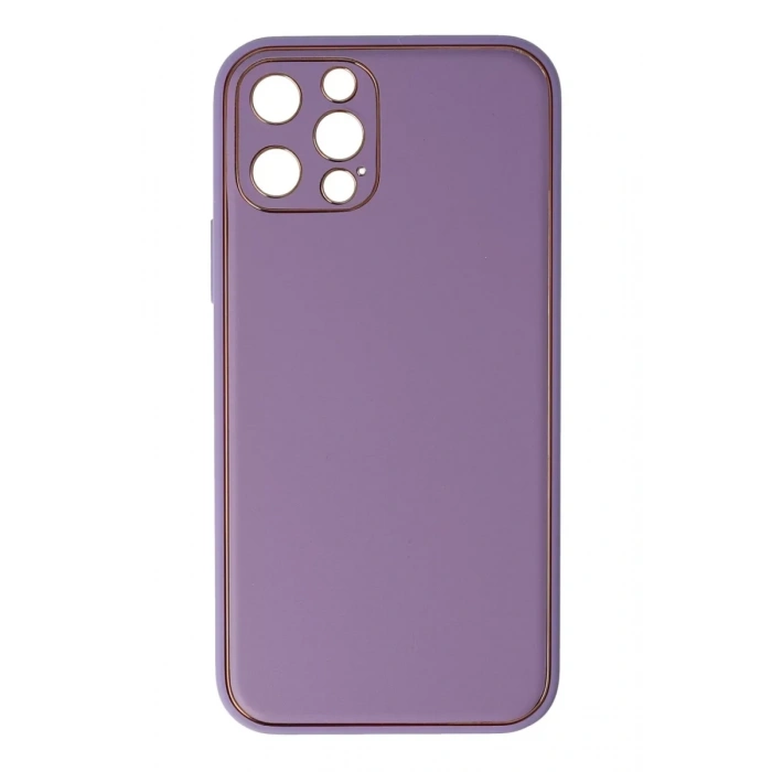 Apple iPhone 12 Pro Kılıf Coco Deri Silikon Kapak - Lila