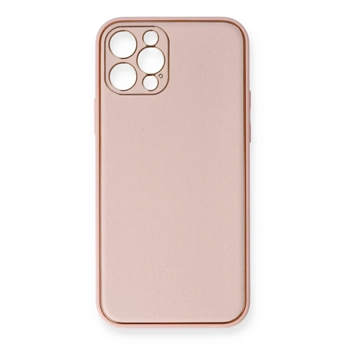 Apple iPhone 12 Pro Kılıf Coco Deri Silikon Kapak - Pembe
