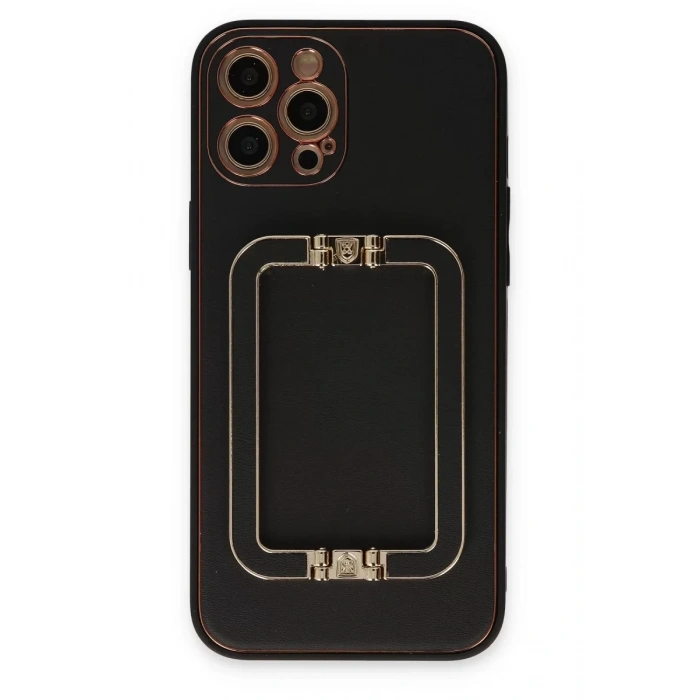 Apple iPhone 12 Pro Kılıf Coco Elit Kapak - Siyah