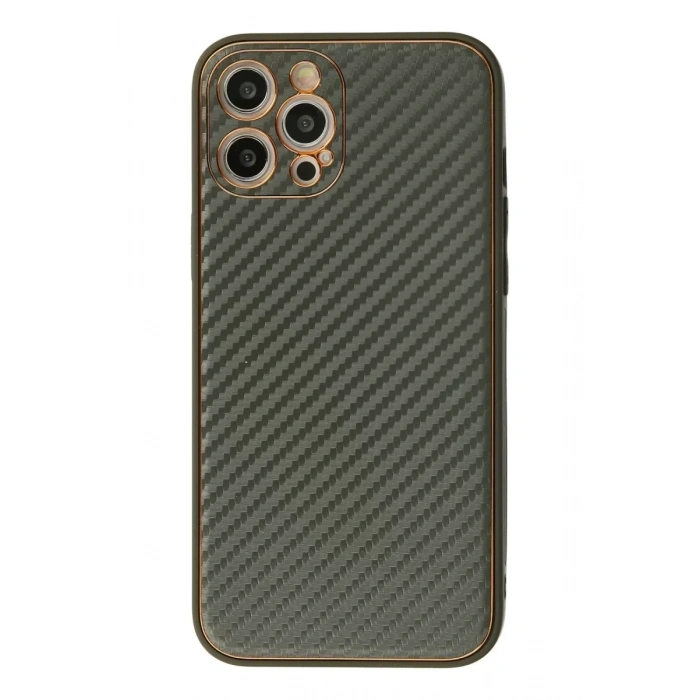 Apple iPhone 12 Pro Kılıf Coco Karbon Silikon - Füme