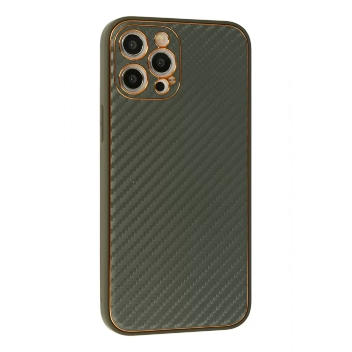 Apple iPhone 12 Pro Kılıf Coco Karbon Silikon - Füme